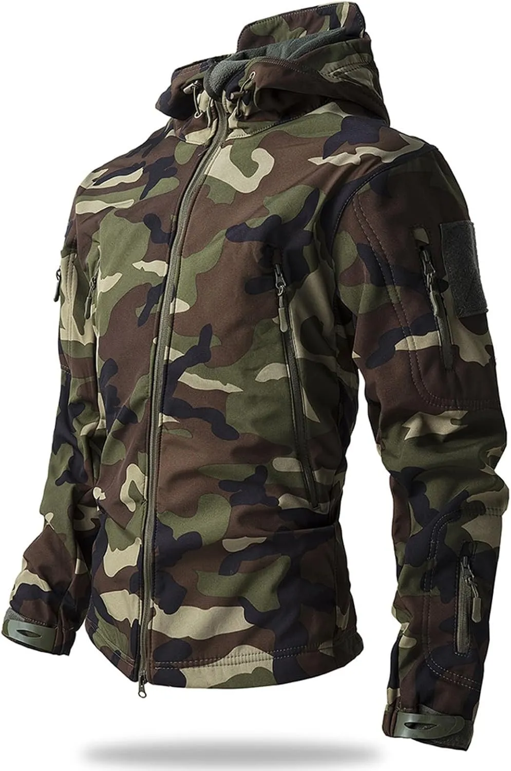 Tactical Hoodie for Men Softshell Fleece Lined Jacket Insulated Thermal Military Jacket Waterproof Warm Coat Tops