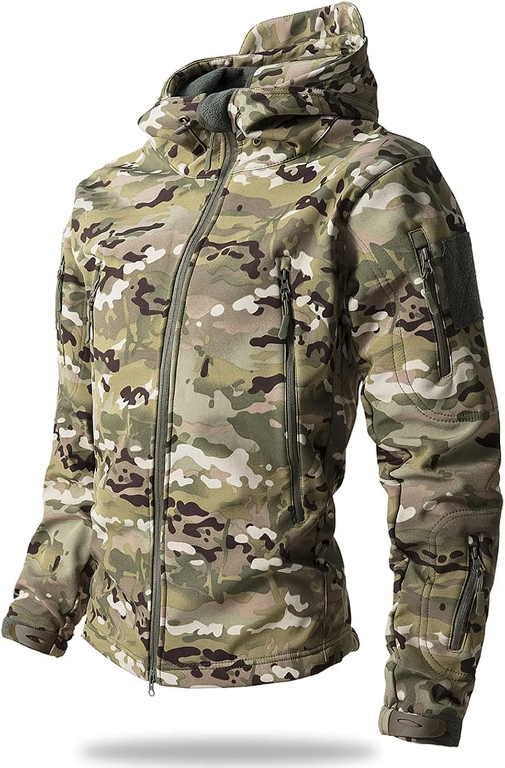 Tactical Hoodie for Men Softshell Fleece Lined Jacket Insulated Thermal Military Jacket Waterproof Warm Coat Tops