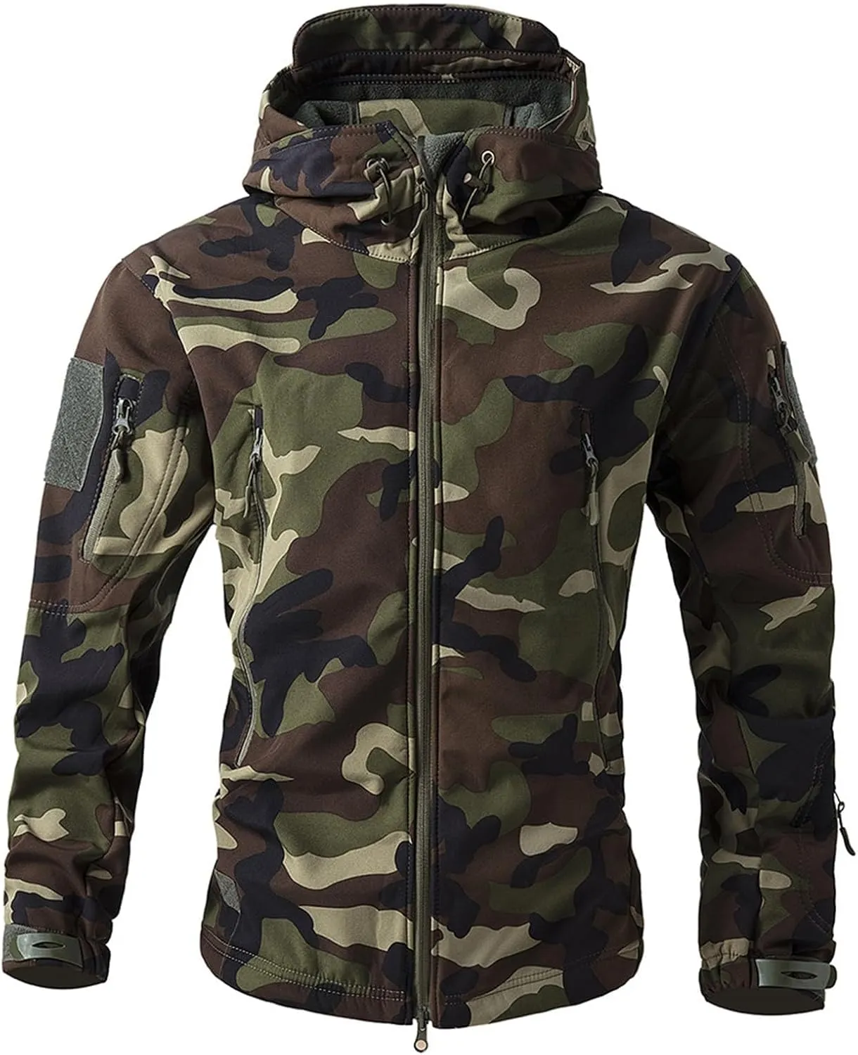 Tactical Hoodie for Men Softshell Fleece Lined Jacket Insulated Thermal Military Jacket Waterproof Warm Coat Tops