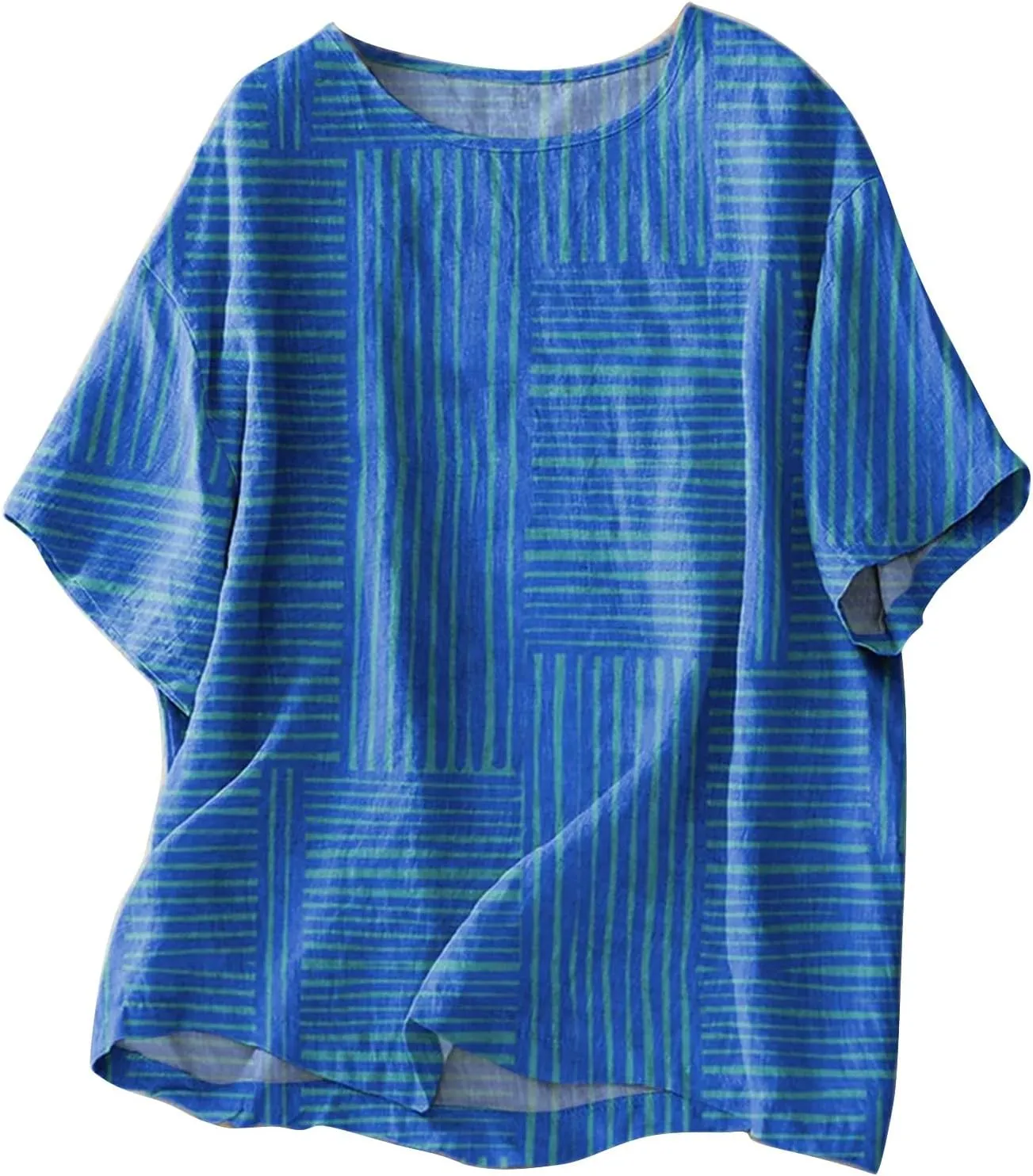 Womens Linen Cotton Summer Shirt Breathable Loose Fit Blouse Quick Dry Solid Top for Work Travel Tees
