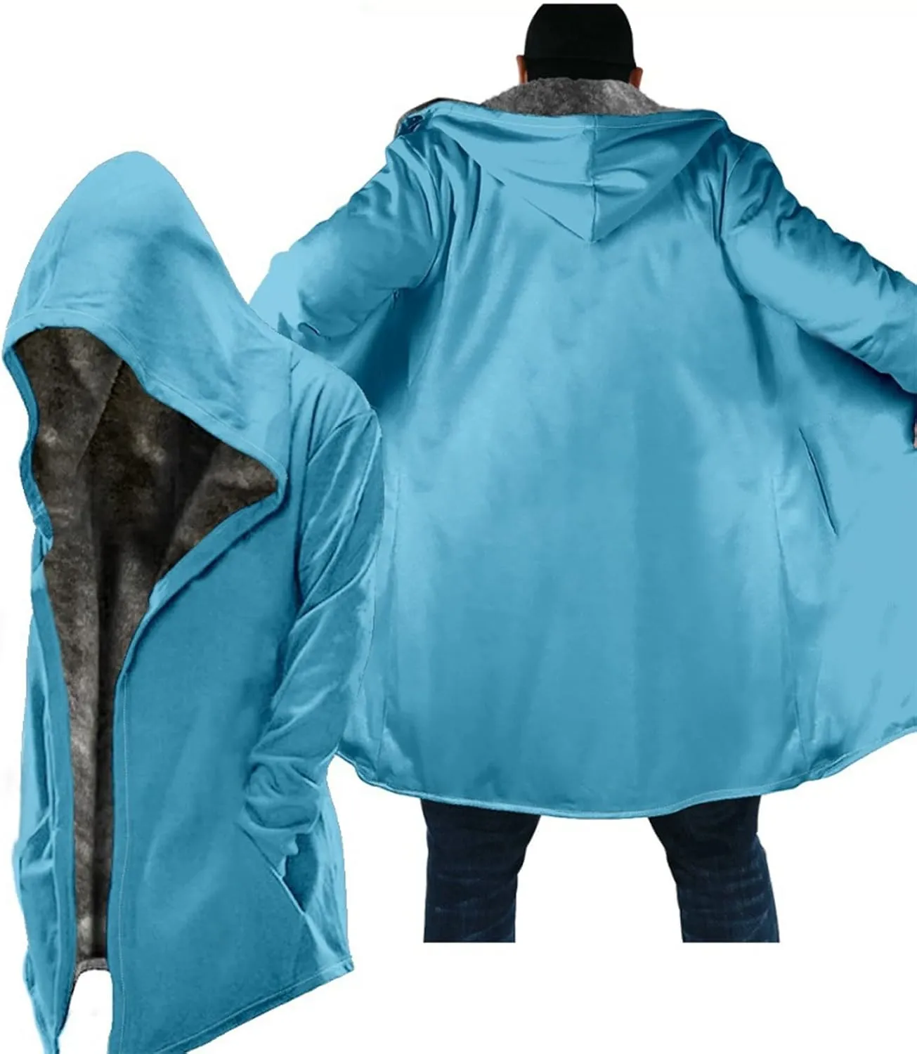 XIAXOGOOL Hoodies for Men Big Tall Heavyweight Fleece Sherpa Lined Sweatshirt Full Zip Hooded Jacket 2023 Winter Thick Coat