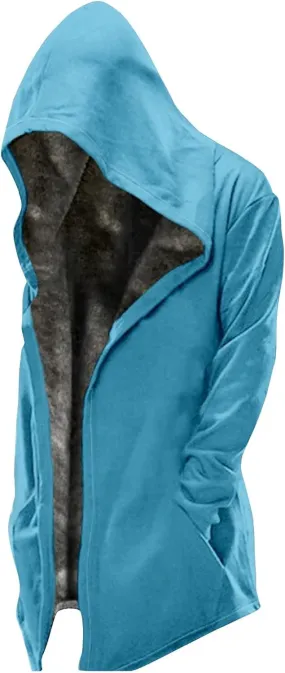 XIAXOGOOL Hoodies for Men Big Tall Heavyweight Fleece Sherpa Lined Sweatshirt Full Zip Hooded Jacket 2023 Winter Thick Coat